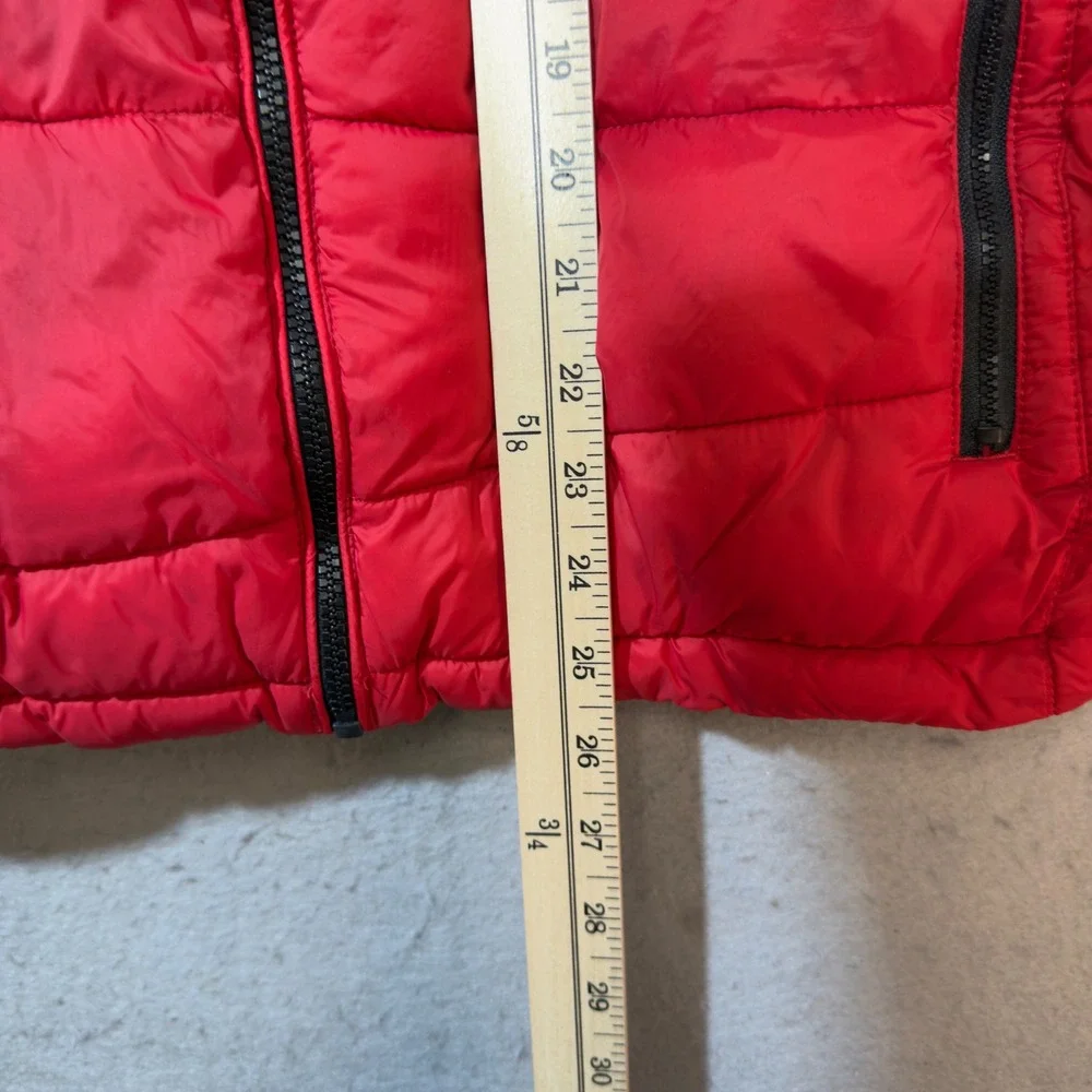 Spyder Puffer Jacket Boys XL‎ 18/20 Red Good Fleece Lined Hooded Quilted 1621
